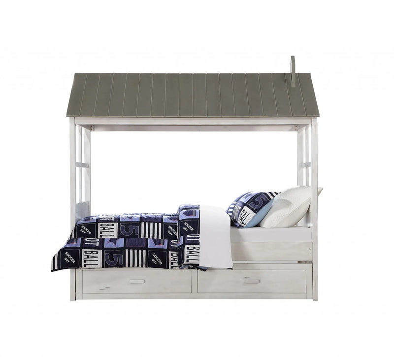 Twin White Two Drawers Bed Homeroots Bed & Bath