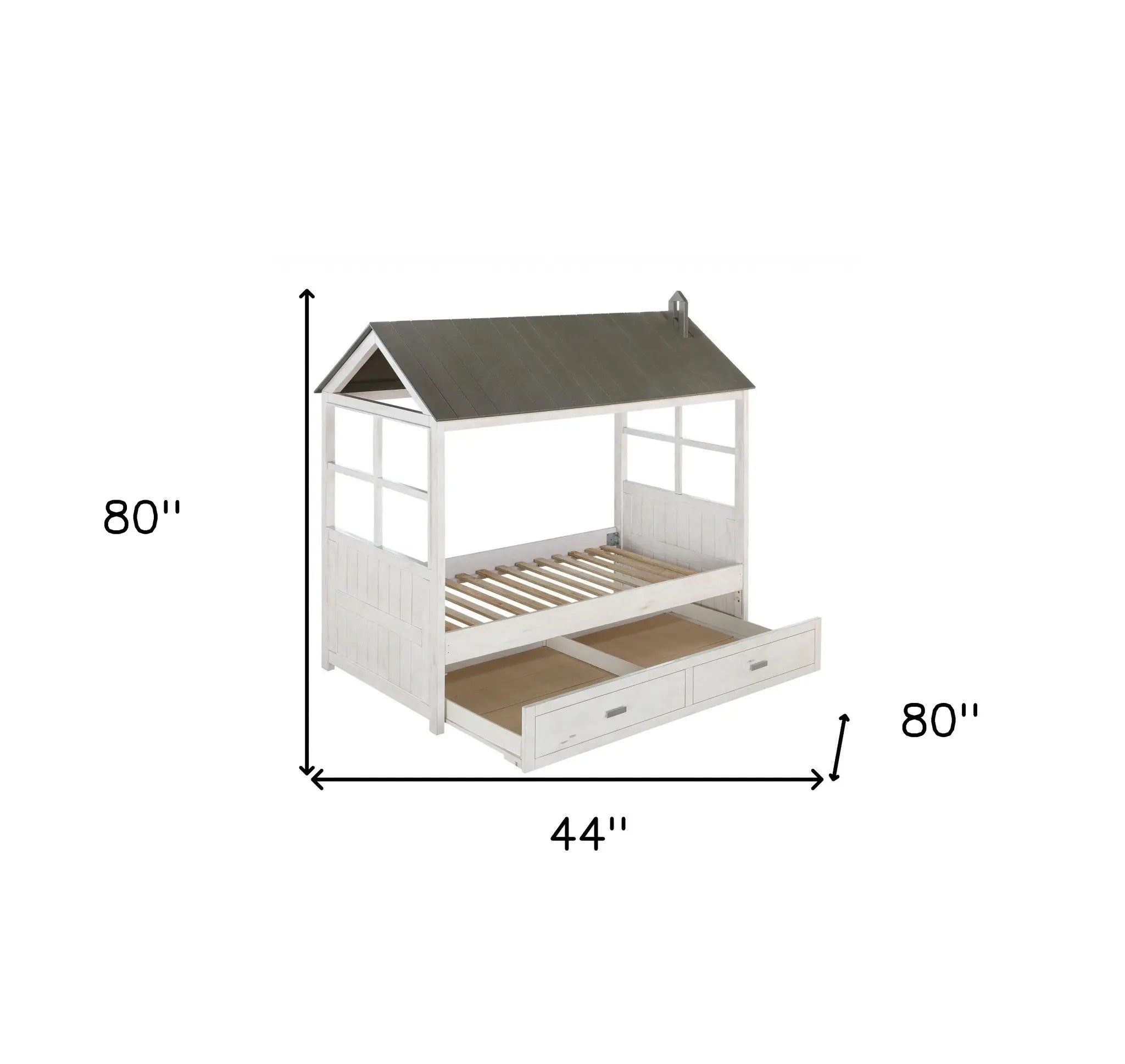 Twin White Two Drawers Bed Homeroots Bed & Bath