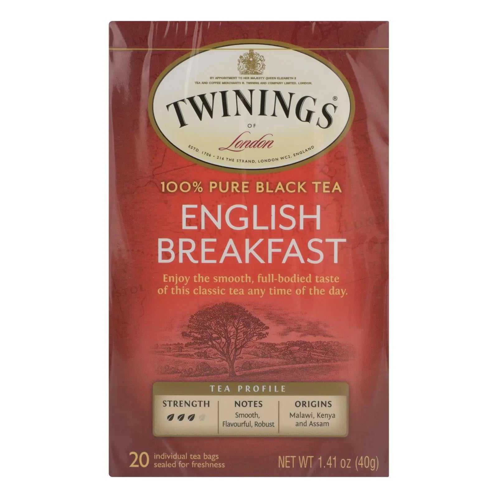 Twinings Tea English Breakfast Tea - Black Tea - Case Of 6 - 20 Bags Twinings Tea