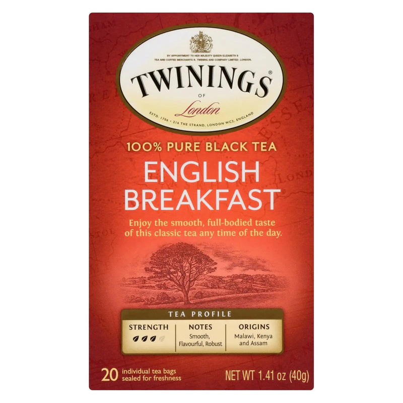 Twinings Tea English Breakfast Tea - Black Tea - Case Of 6 - 20 Bags Twinings Tea