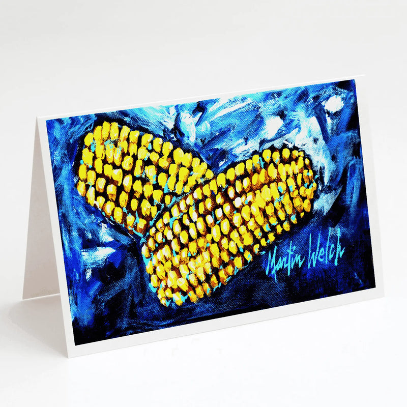 Two Corn Please Greeting Cards Pack of 8 Caroline's Treasures