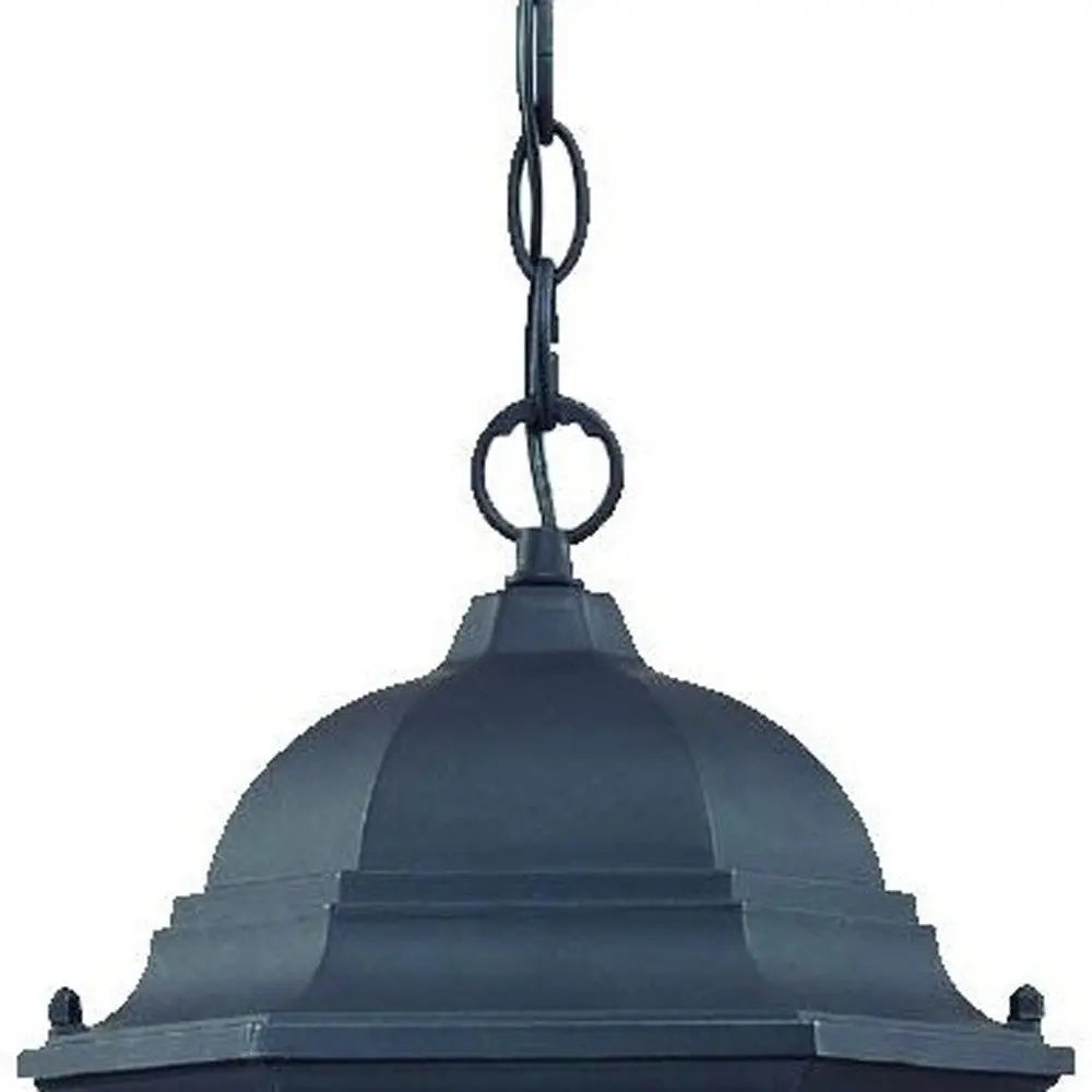Two Light Matte Black Carousel Lantern Hanging Light Homeroots Outdoor