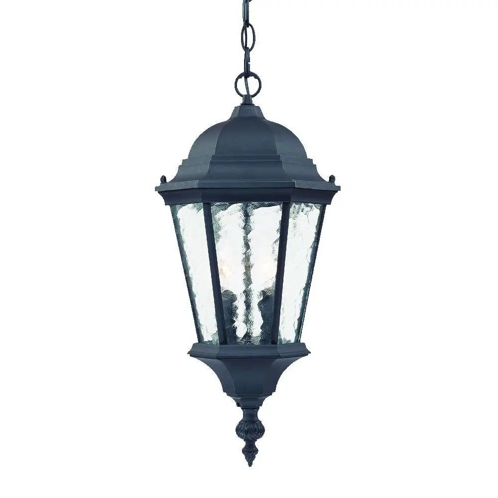 Two Light Matte Black Carousel Lantern Hanging Light Homeroots Outdoor