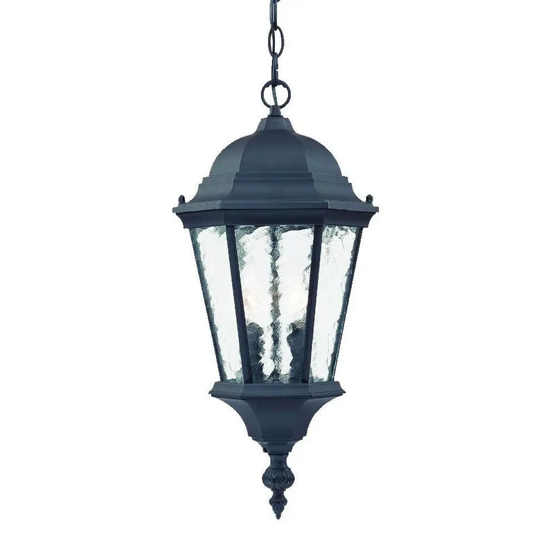 Two Light Matte Black Carousel Lantern Hanging Light Homeroots Outdoor