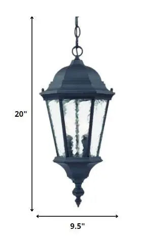 Two Light Matte Black Carousel Lantern Hanging Light Homeroots Outdoor