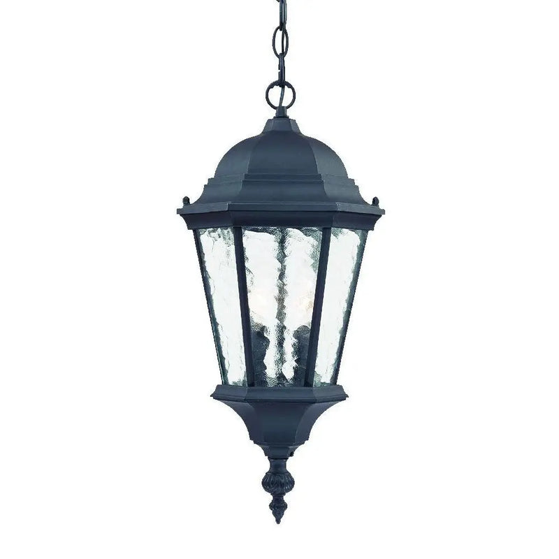 Two Light Matte Black Carousel Lantern Hanging Light Homeroots Outdoor