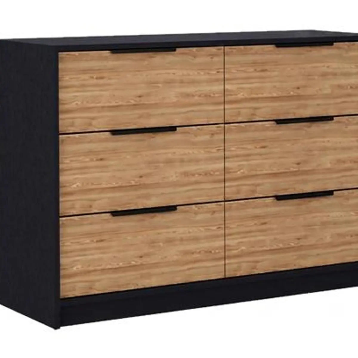 Two Piece Black And Brown Bedroom Set With Mirror Homeroots Bed & Bath