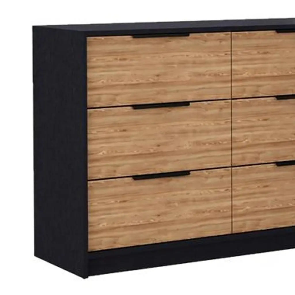 Two Piece Black And Brown Bedroom Set With Mirror Homeroots Bed & Bath