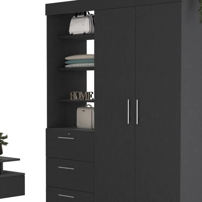 Two Piece Black Bedroom Set Homeroots Bed & Bath