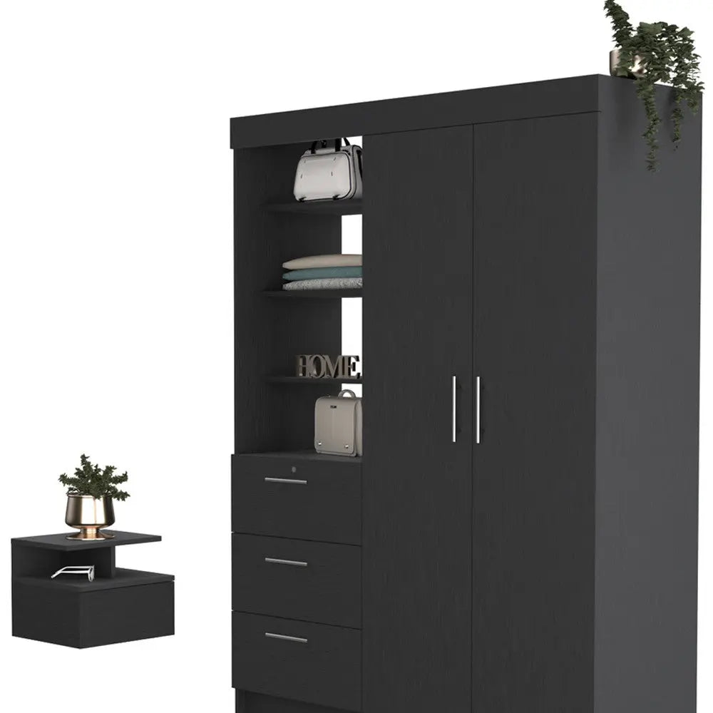 Two Piece Black Bedroom Set Homeroots Bed & Bath
