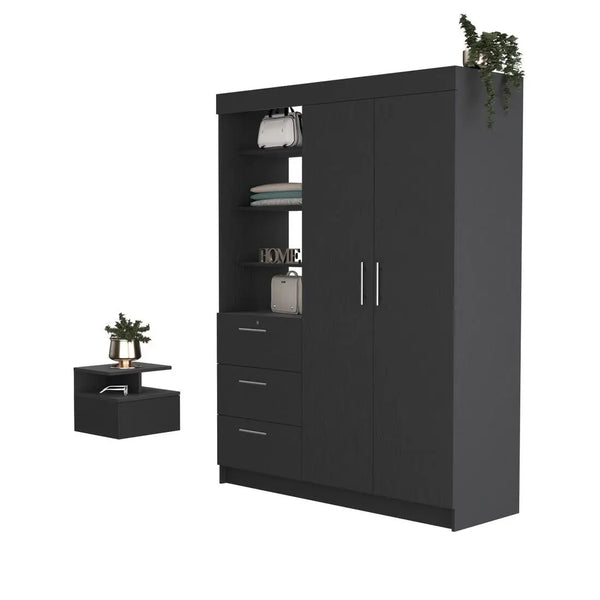 Two Piece Black Bedroom Set Homeroots Bed & Bath