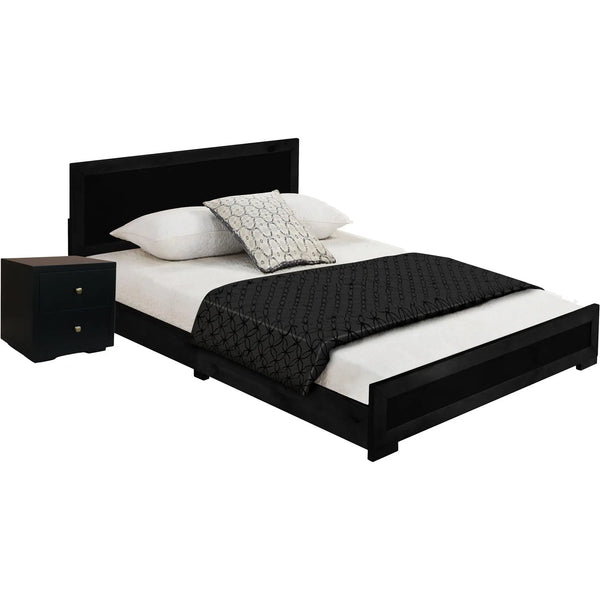 Two Piece Black Solid and Manufactured Wood Bedroom Set Homeroots Bed & Bath