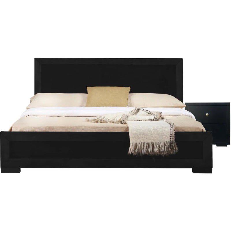 Two Piece Black Solid and Manufactured Wood Bedroom Set Homeroots Bed & Bath