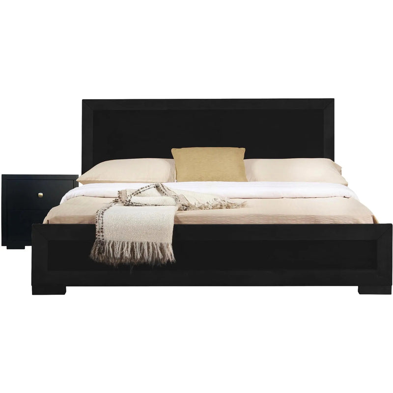 Two Piece Black Solid and Manufactured Wood Bedroom Set Homeroots Bed & Bath