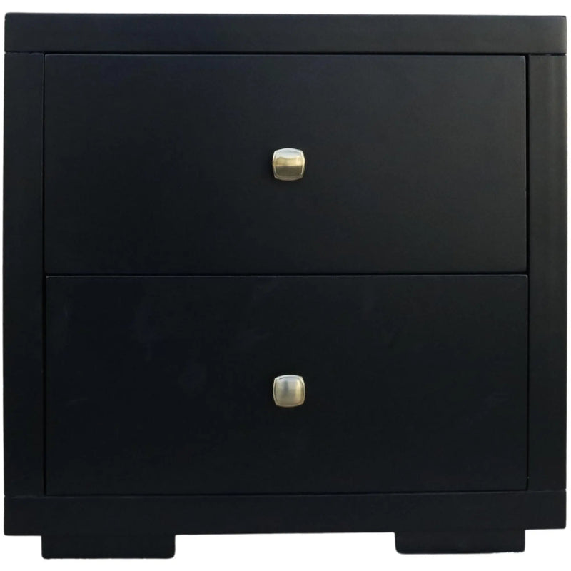 Two Piece Black Solid and Manufactured Wood Bedroom Set Homeroots Bed & Bath