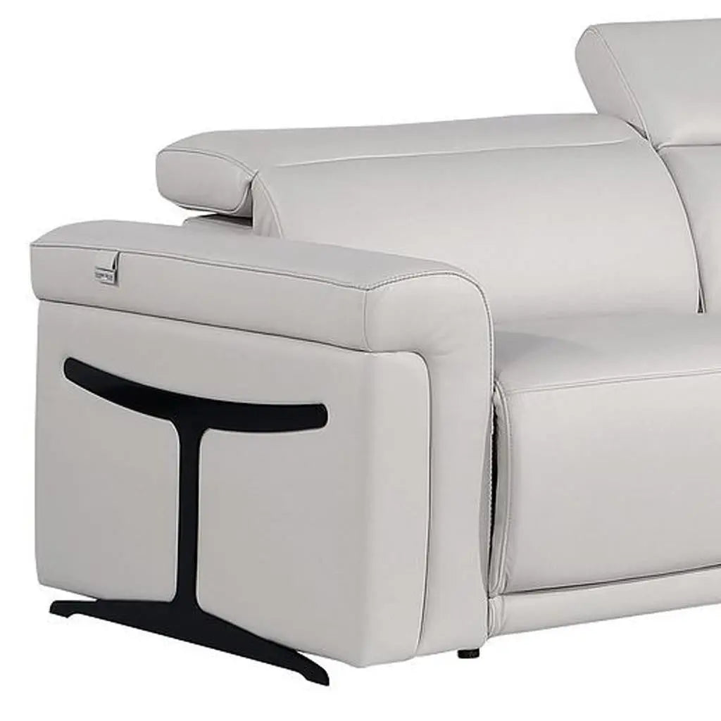 Two Piece Dark Gray Italian Leather Five Person Seating Set Homeroots Living Room