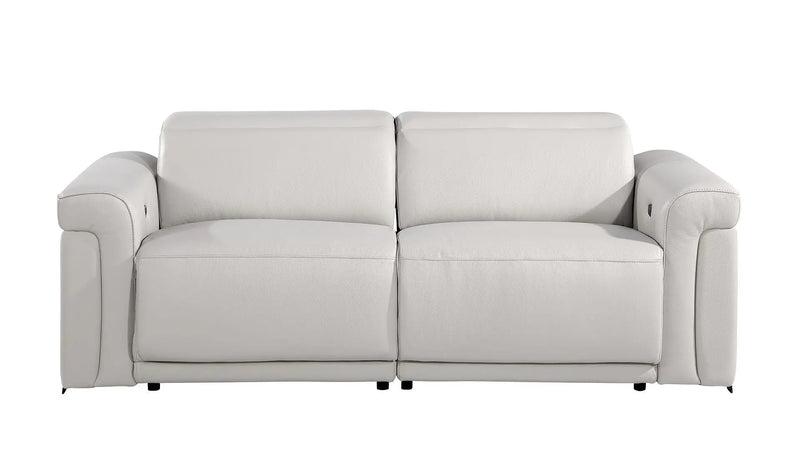 Two Piece Dark Gray Italian Leather Five Person Seating Set Homeroots Living Room