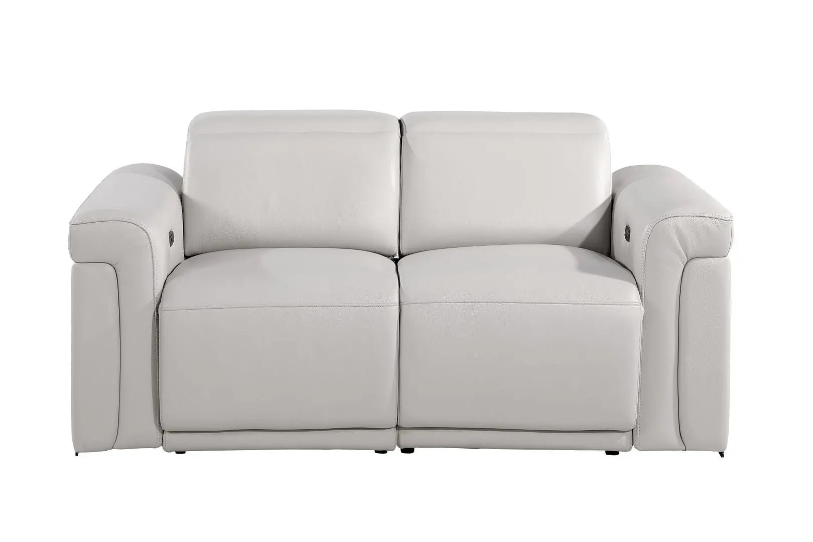 Two Piece Dark Gray Italian Leather Five Person Seating Set Homeroots Living Room