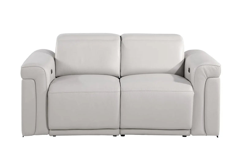 Two Piece Dark Gray Italian Leather Five Person Seating Set Homeroots Living Room