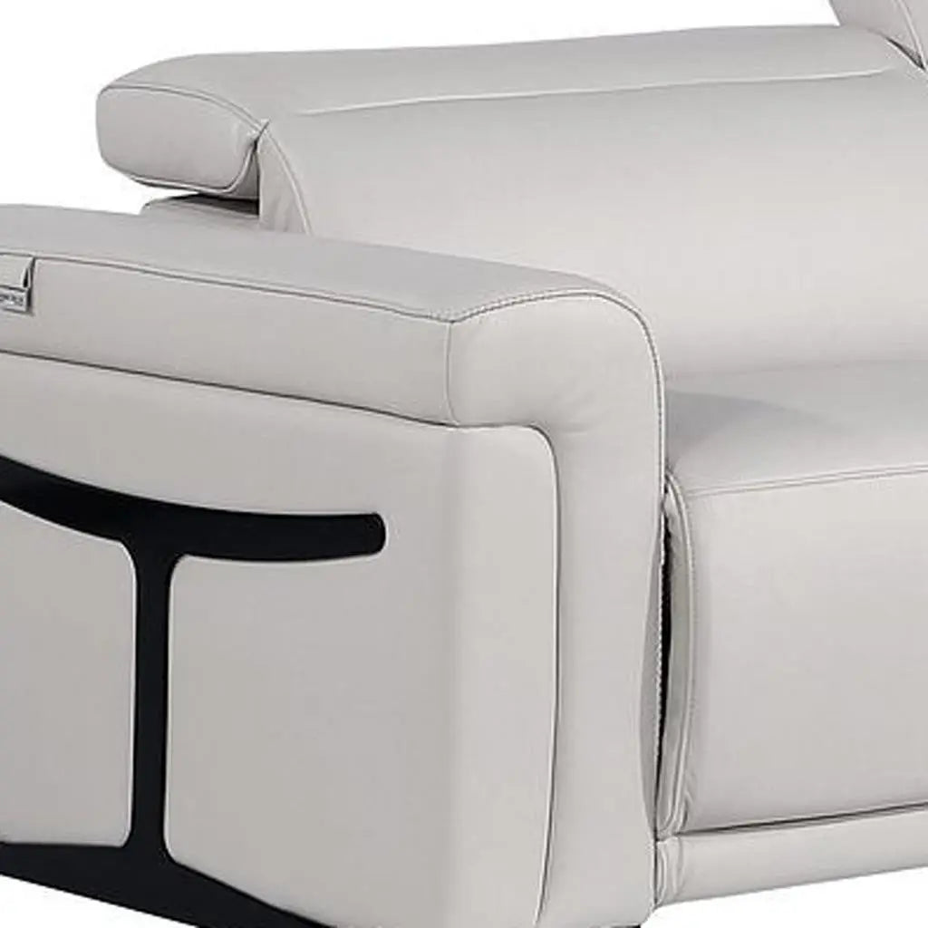 Two Piece Dark Gray Italian Leather Five Person Seating Set Homeroots Living Room