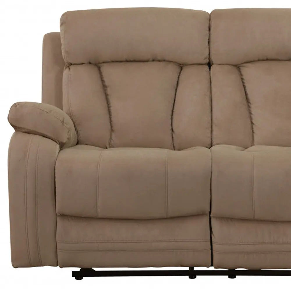 Two Piece Indoor Beige Microsuede Five Person Seating Set Homeroots Living Room
