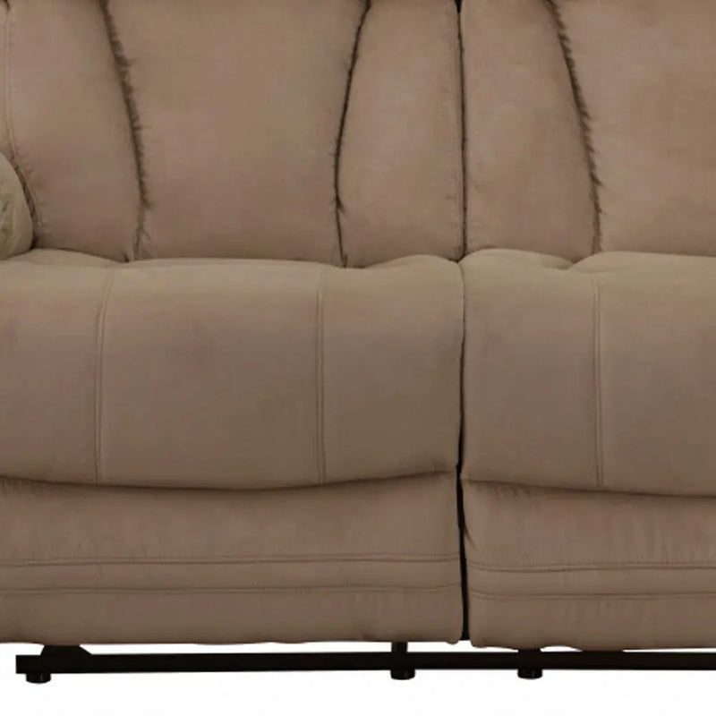 Two Piece Indoor Beige Microsuede Five Person Seating Set Homeroots Living Room
