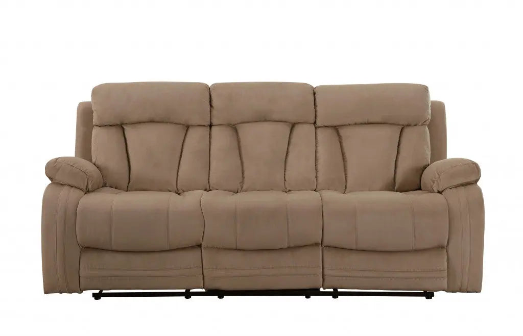 Two Piece Indoor Beige Microsuede Five Person Seating Set Homeroots Living Room