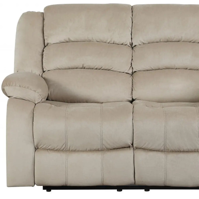 Two Piece Indoor Beige Microsuede Five Person Seating Set Homeroots Living Room