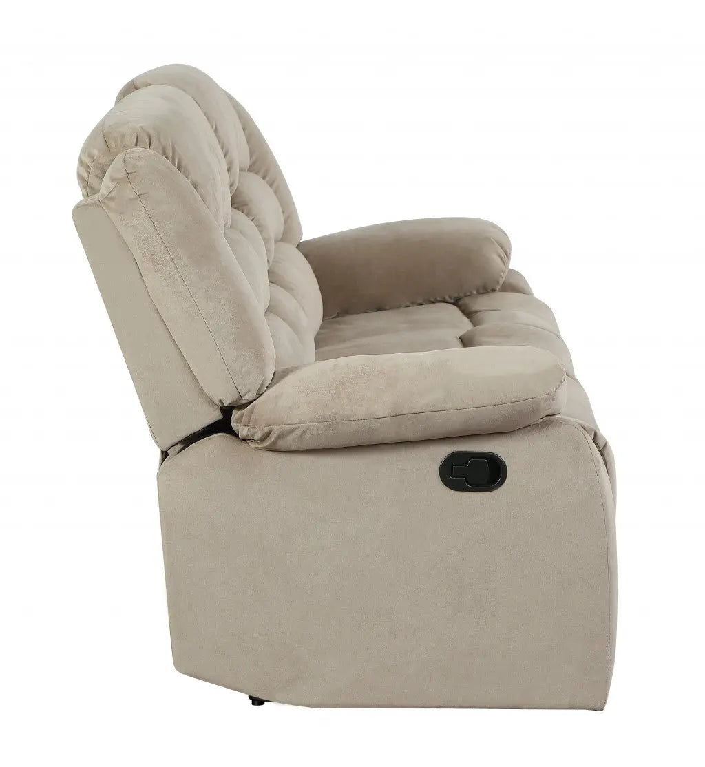 Two Piece Indoor Beige Microsuede Five Person Seating Set Homeroots Living Room