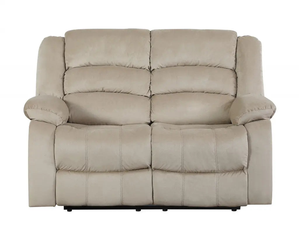 Two Piece Indoor Beige Microsuede Five Person Seating Set Homeroots Living Room