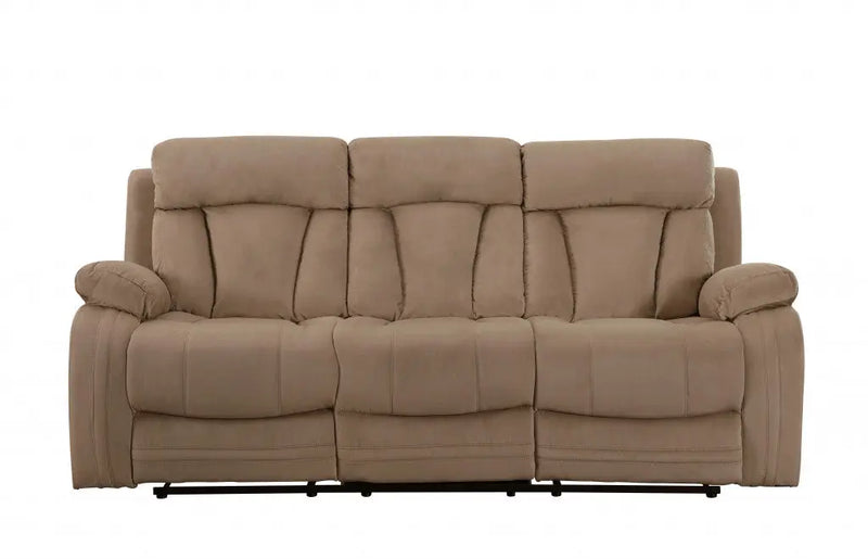 Two Piece Indoor Beige Microsuede Five Person Seating Set Homeroots Living Room