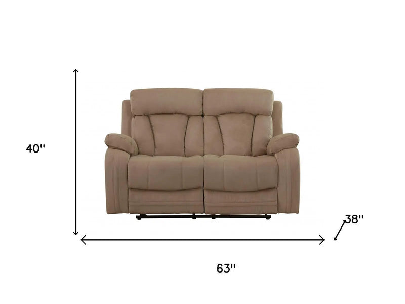 Two Piece Indoor Beige Microsuede Five Person Seating Set Homeroots Living Room