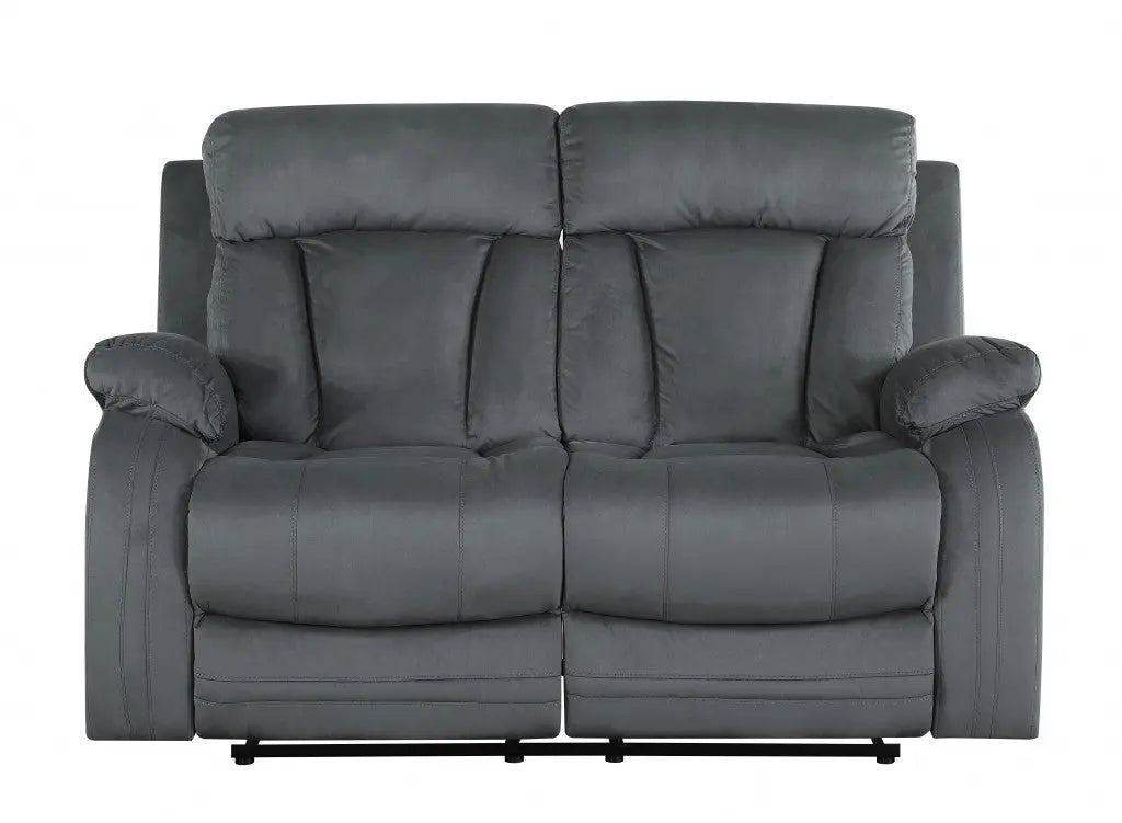 Two Piece Indoor Gray Microsuede Five Person Seating Set Homeroots Living Room