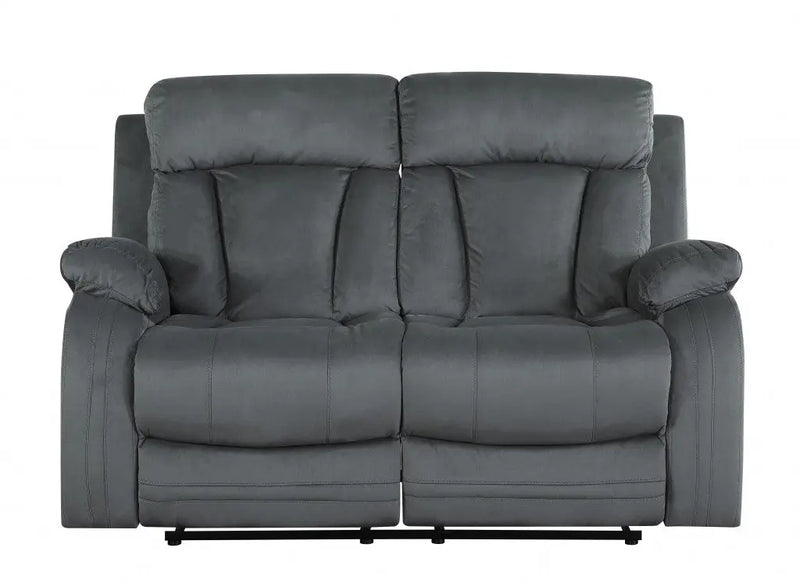 Two Piece Indoor Gray Microsuede Five Person Seating Set Homeroots Living Room