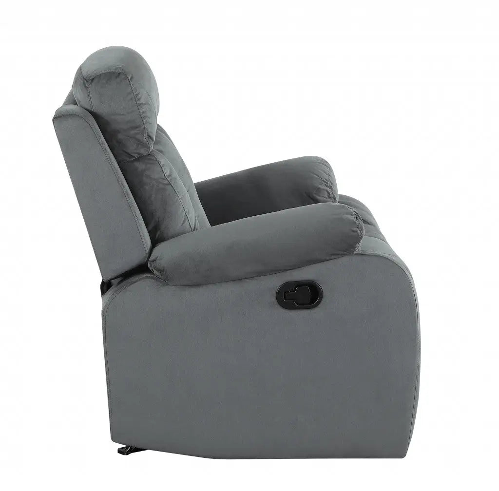 Two Piece Indoor Gray Microsuede Five Person Seating Set Homeroots Living Room