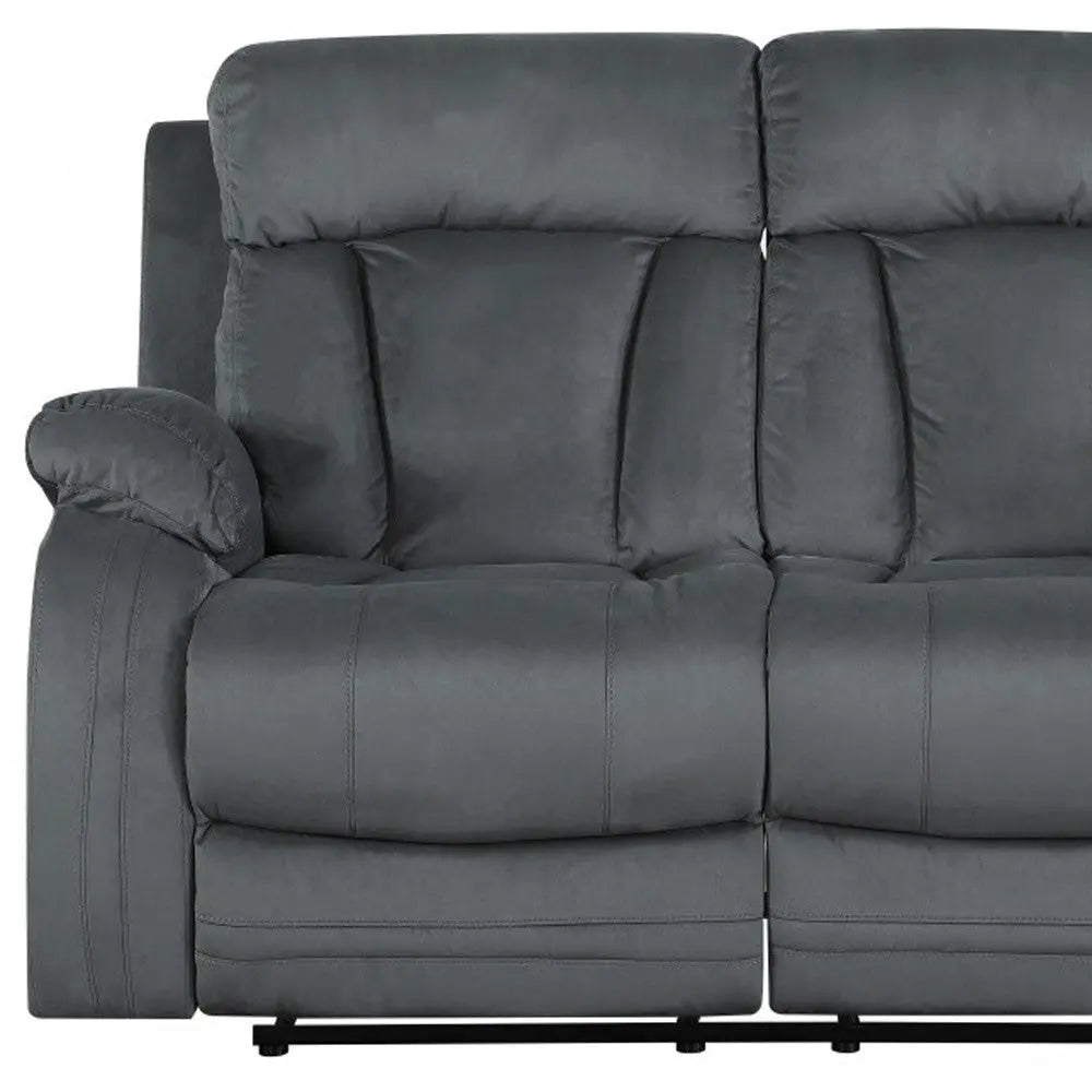Two Piece Indoor Gray Microsuede Five Person Seating Set Homeroots Living Room