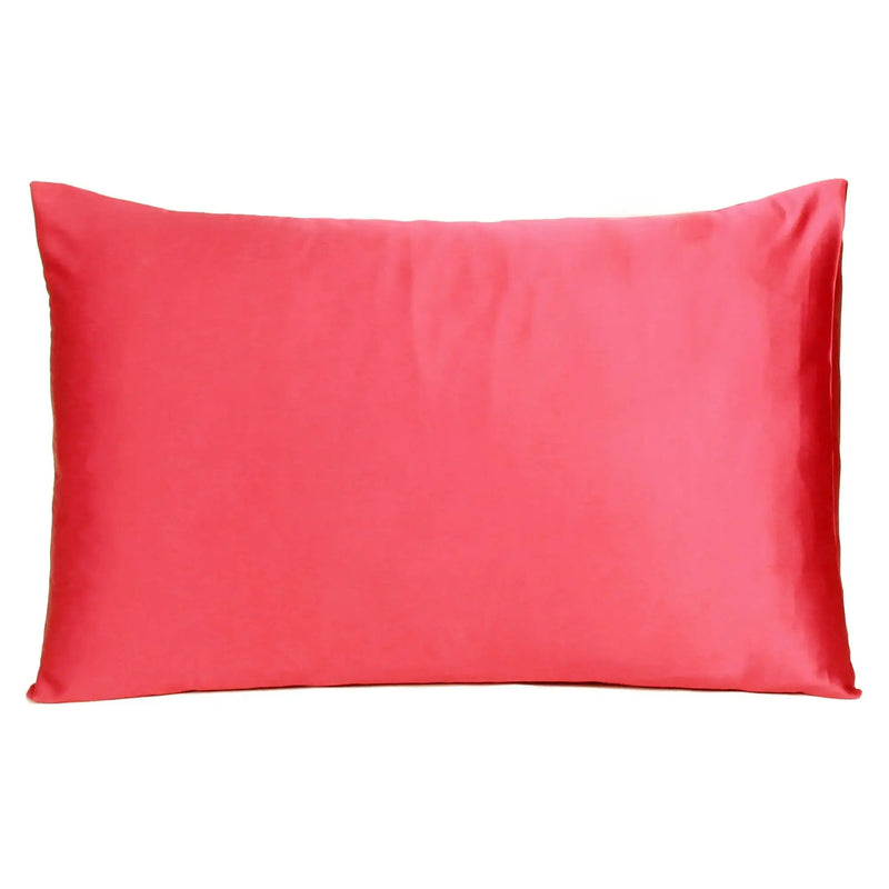 Two Piece Salmon Pink Dreamy Silky Satin Pillowcases Homeroots Bed & Bath