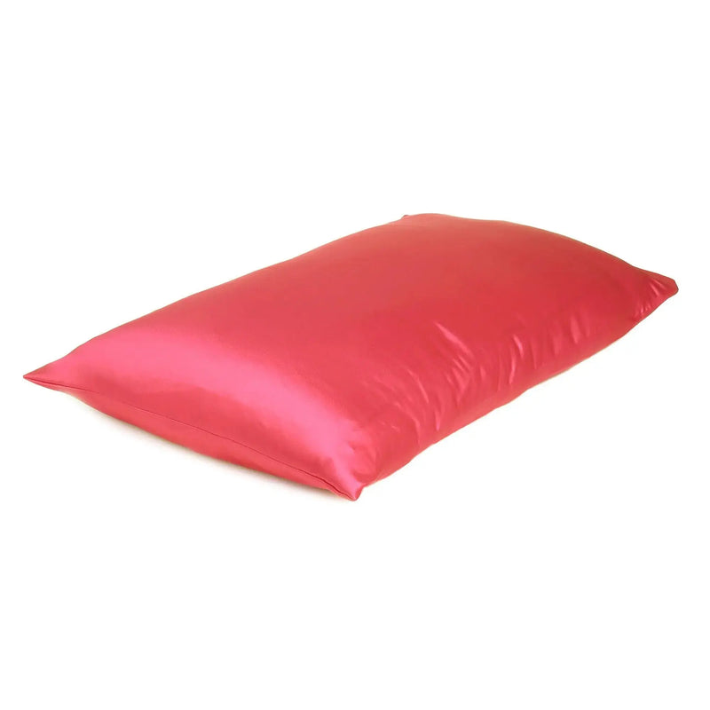 Two Piece Salmon Pink Dreamy Silky Satin Pillowcases Homeroots Bed & Bath