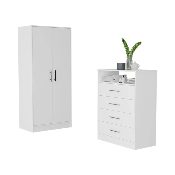 Two Piece White Bedroom Set Homeroots Bed & Bath