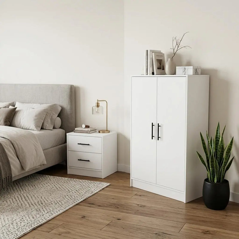 Two Piece White Bedroom Set Homeroots Bed & Bath