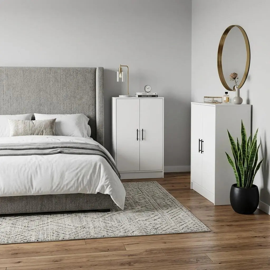 Two Piece White Bedroom Set Homeroots Bed & Bath