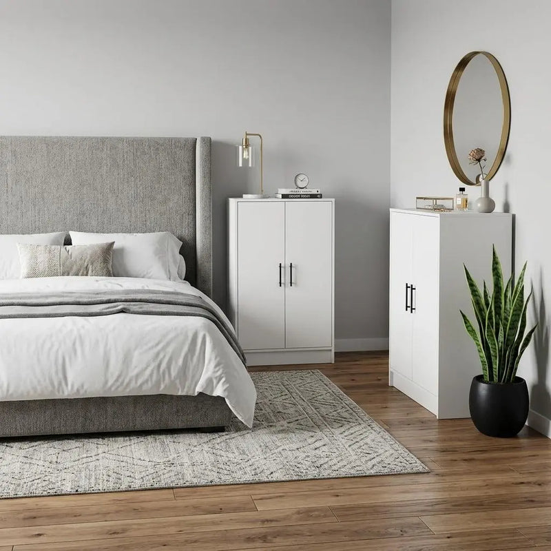 Two Piece White Bedroom Set Homeroots Bed & Bath