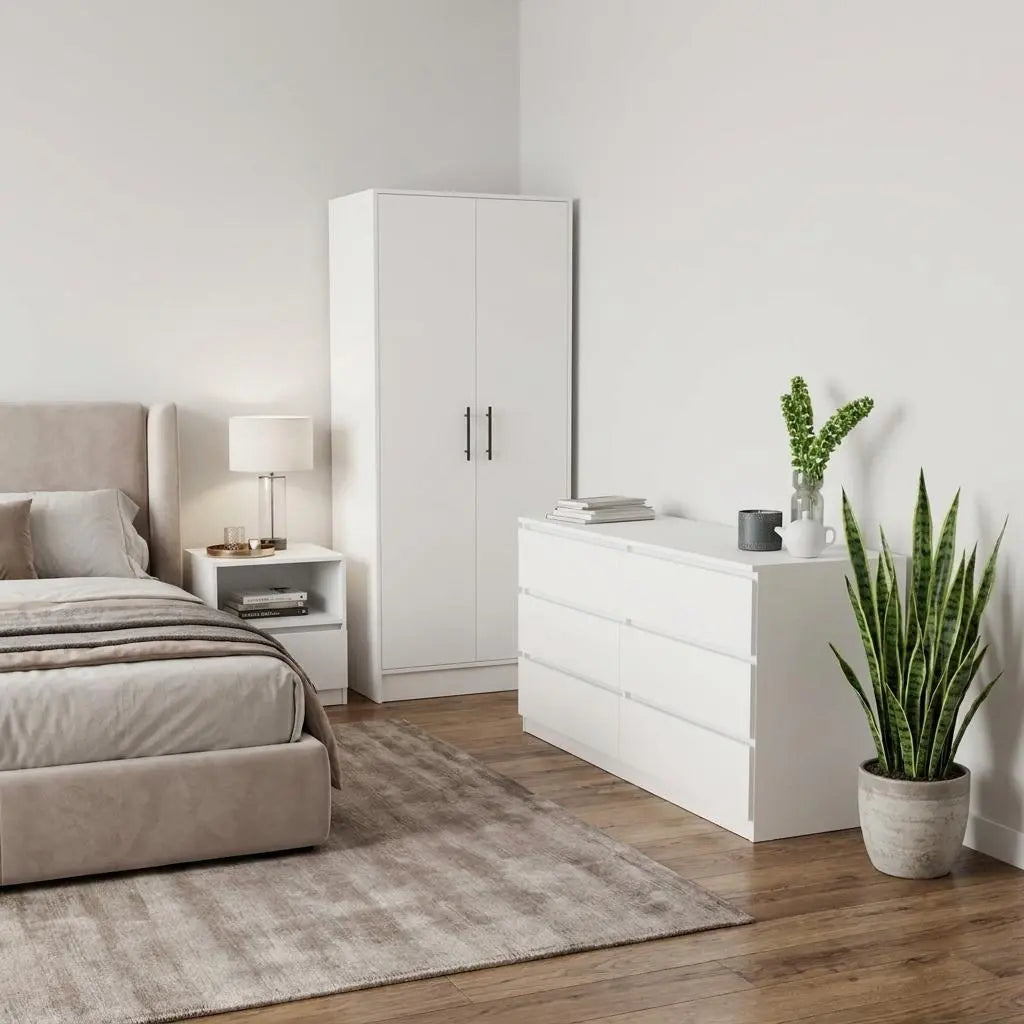 Two Piece White Bedroom Set Homeroots Bed & Bath