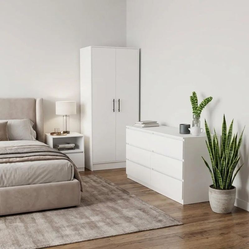 Two Piece White Bedroom Set Homeroots Bed & Bath
