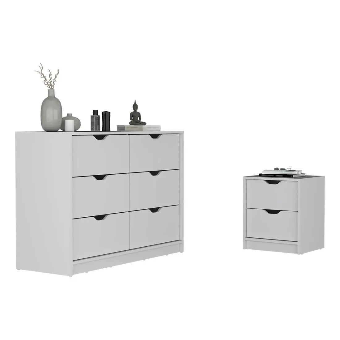 Two Piece White Bedroom Set Homeroots Bed & Bath