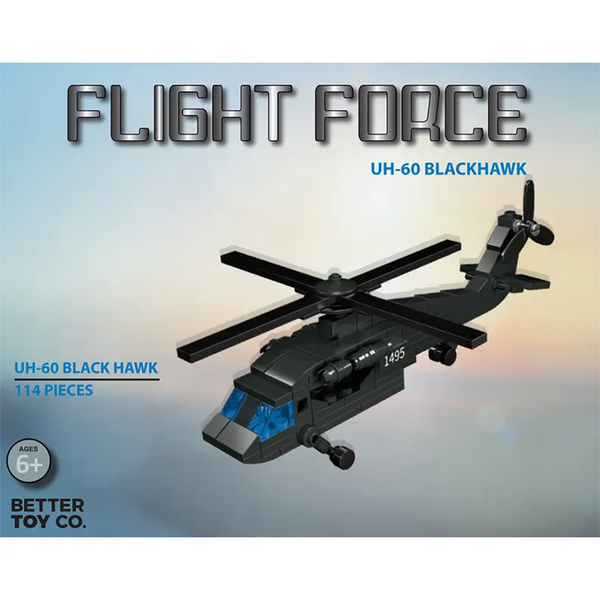 UH-60 Black Hawk Helicopter Building Brick Kit (114 pcs) Texas Toy Distribution