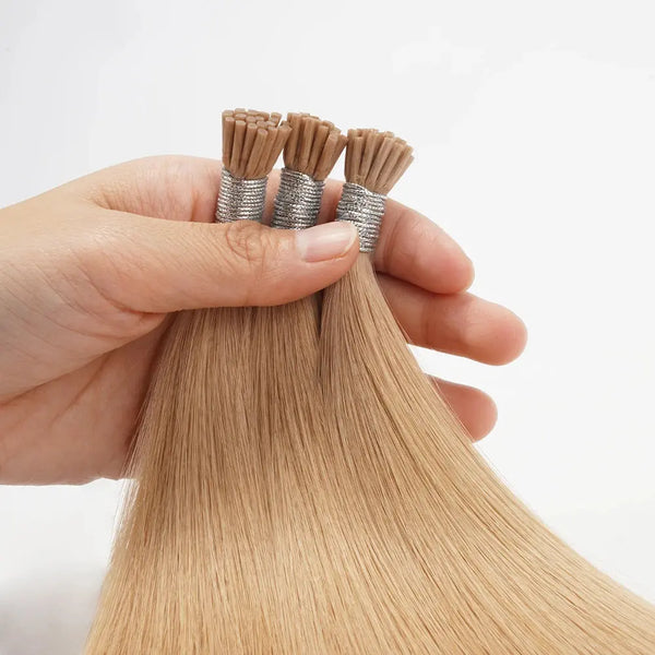 US STOCK Double Drawn I Tip Keratin Tips 100% Virgin Remy Human Hair Champagne Blonde Hair Color Chinese Hair No Customs GreatEagleInc