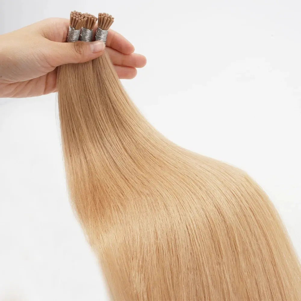 US STOCK Double Drawn I Tip Keratin Tips 100% Virgin Remy Human Hair Champagne Blonde Hair Color Chinese Hair No Customs GreatEagleInc