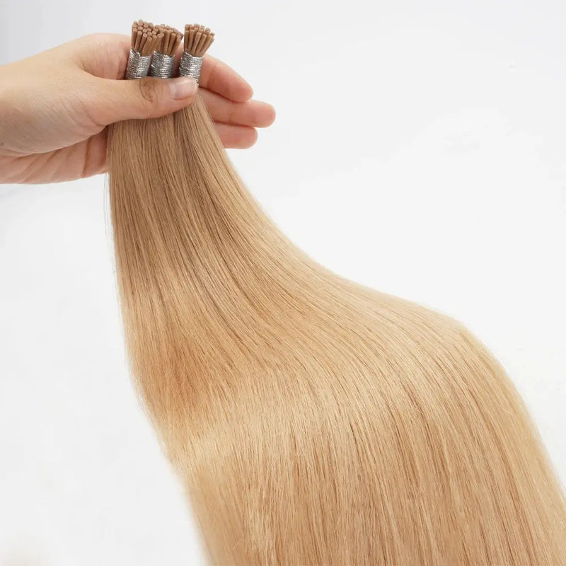 US STOCK Double Drawn I Tip Keratin Tips 100% Virgin Remy Human Hair Champagne Blonde Hair Color Chinese Hair No Customs GreatEagleInc