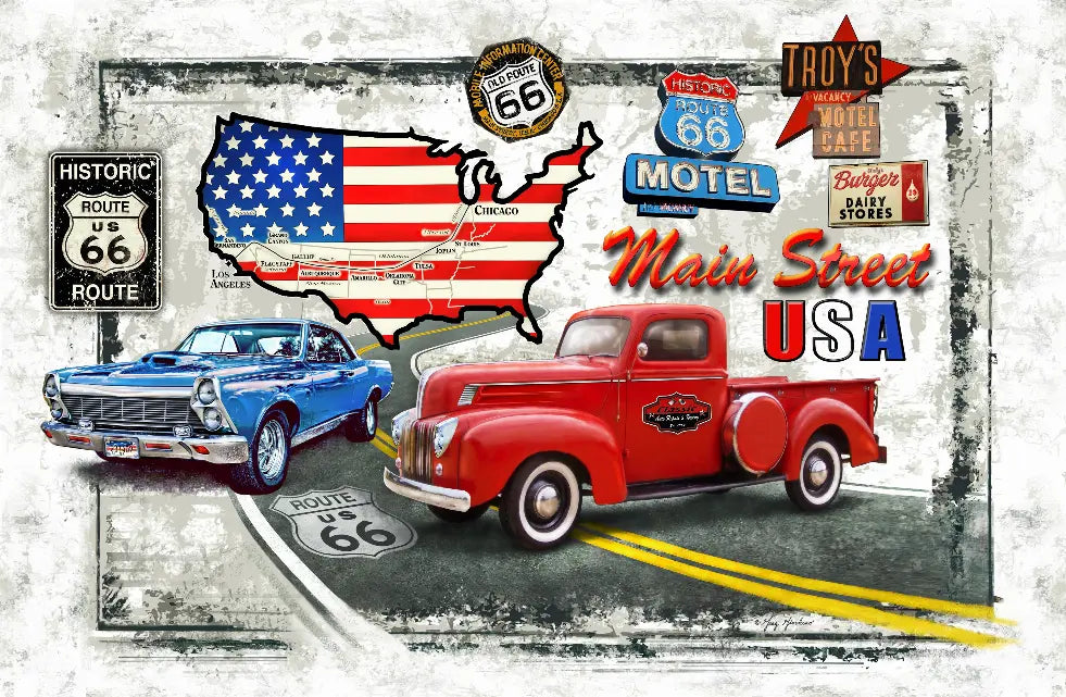 USA Classic Cars - 3D Postcard Bookmark Trenz
